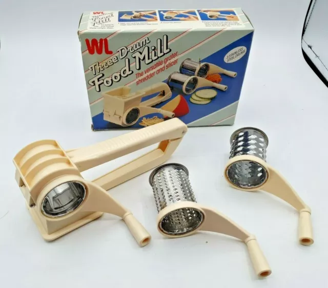 Vintage Late 20th Century Unused Food Grater, Shredder & Slicer Set Boxed