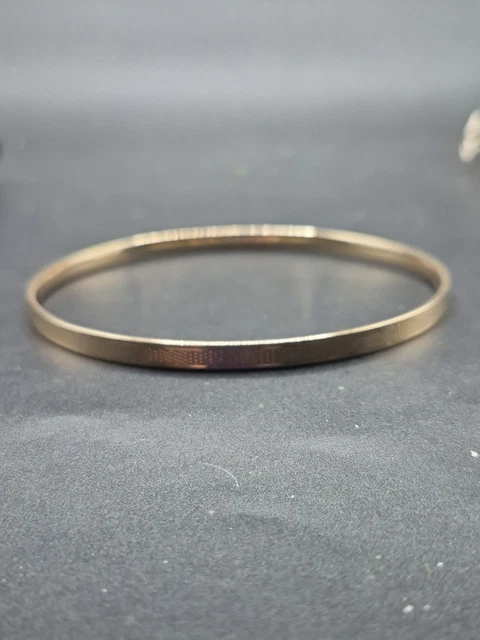 Vintage HG&S 9ct Gold Metal Core Engine Turned Slave Bangle 15g