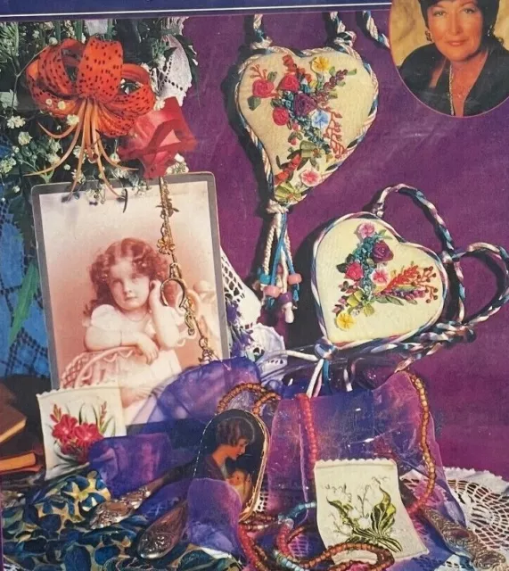 Silk Ribbon Embroidery Heart Pendants Judith Baker Montano Pattern