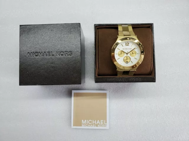 Michael Kors Wyatt Chronograph Date Gold-Tone St.steel Women's Watch Mk5933 New