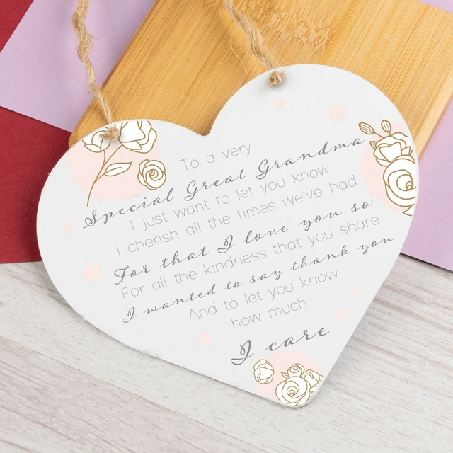 Große Oma Großvater Weihnachtsgeschenke handgefertigt Holz Herz Plakette Geburtstagsgeschenk