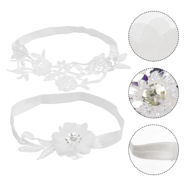 2 pz decorazione floreale fascia per calze da matrimonio ballo di fine anno pizzo sposa