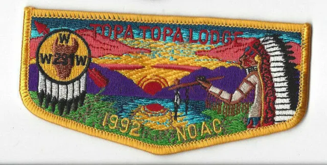 OA Lodge 291 Topa Topa Flap 1992 NOAC Yellow Bdr Ventura County Council [MK1560]