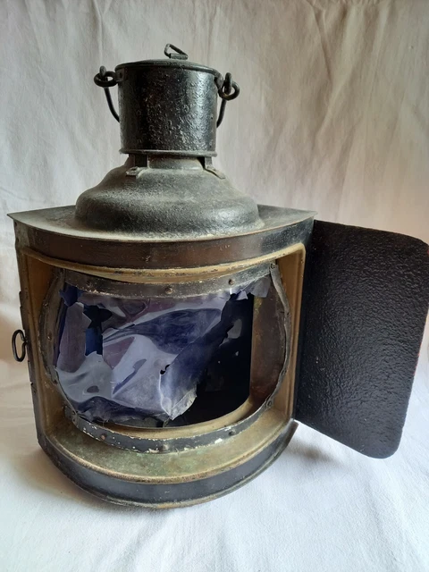 Lampe Marine Vintage Fanal Boule De Pêcheur - Bois - H 29cm, Diam 15cm - Fonctionne
