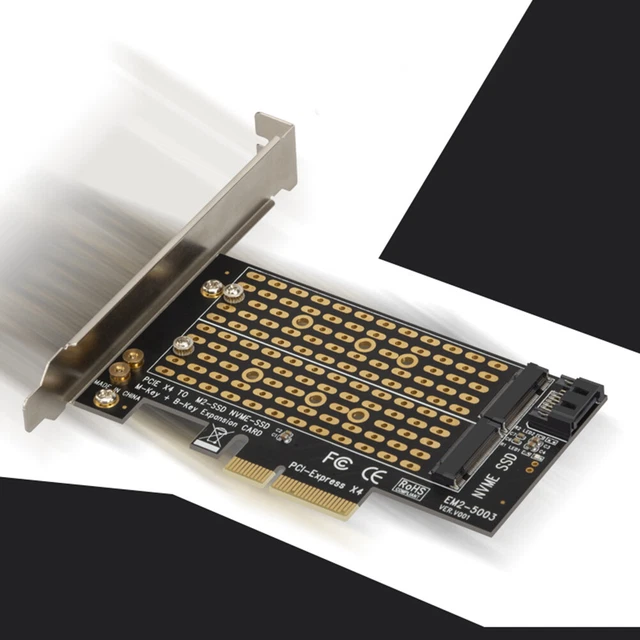 DUAL M.2 TO PCI-E 3.0 X4 Adapter for PCIe NVMe SATA M2 SSD 2230 2242 ...