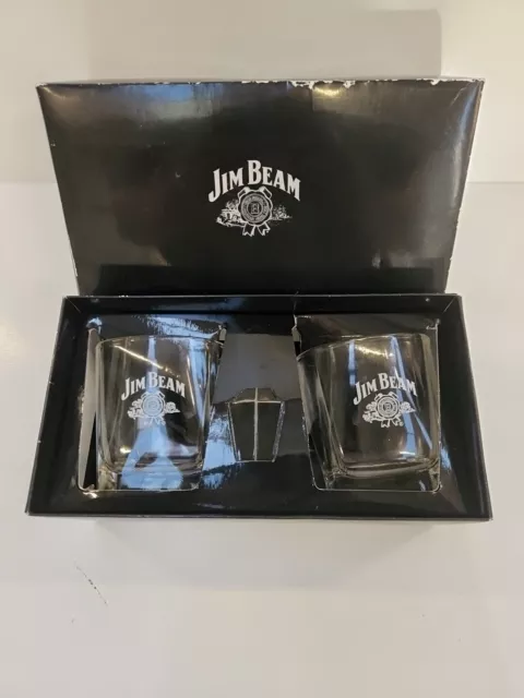 Jim Beam Set Of Two Bourbon Whiskey Glasses