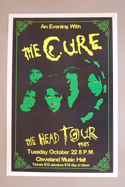 The Cure Concert Tour Poster1985 The Head Tour Cleveland Music Hall-- The Cure Concert Tour Poster1985 The Head Tour Cleveland Music Hall--
