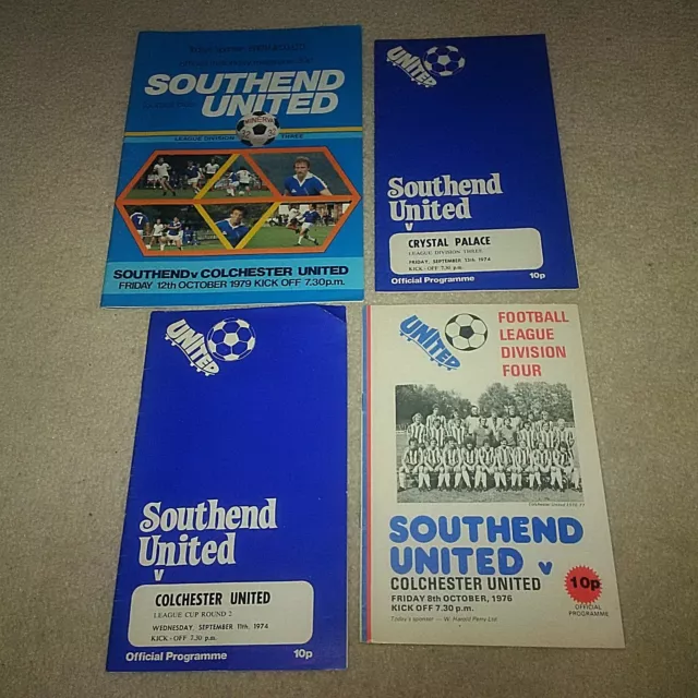 Southend United FC football programmes dates from 1974 - 1979