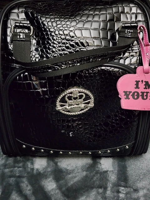 Kathy Van Zeeland Womens Luggage Travel Carry On Bag Black & Pink Snake Print