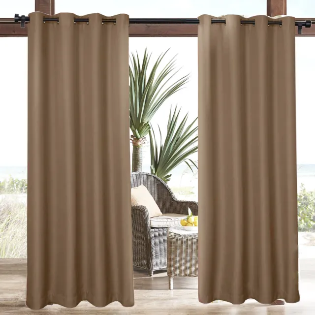 Blackout Curtains Thermal Insulated Window Drape Panels with Grommet For Outdoor