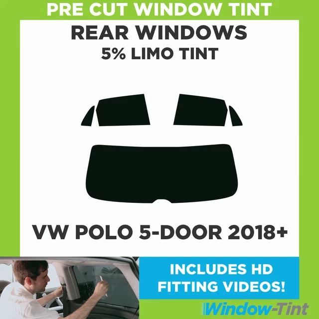 Pre Cut Window Tint for VW Polo 5-door Hatchback 2018+ 5% Limo Black Rear Film