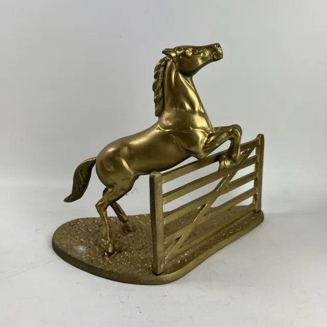 Vintage Gilt Cast Metal Horse Jumping Fence