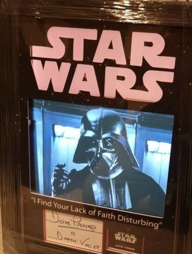 Framed backlit David Prowse signed Darth Vader picture Star Wars collectable