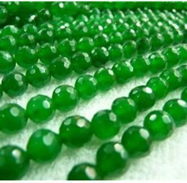 New 8mm Natural Green Emerald Faceted Round Gemstone Loose Beads 15" AAA