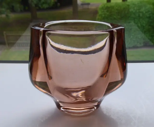 Vintage Czech Bohemian Sklo Union Hermanova Hut Glass Vase Frantisek Vizner 60'S