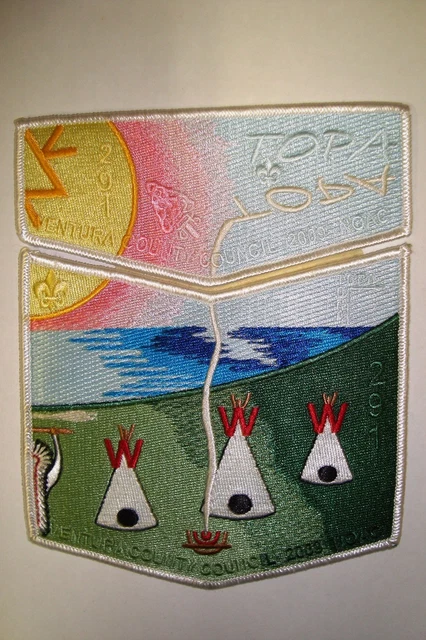 Oa Topa Topa Lodge 291 Ventura County Council 2-Patch Shiny Noac 2009 Flap