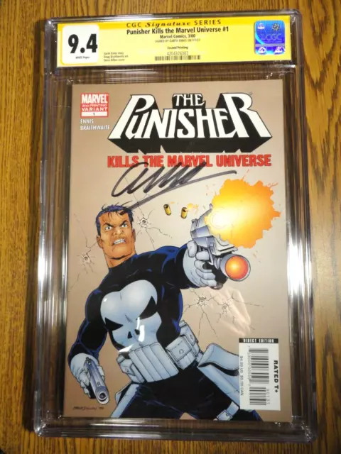 Punisher Kills the Marvel Universe #1 Garth Ennis Signed CGC 9.4 NM SS 2nd Print