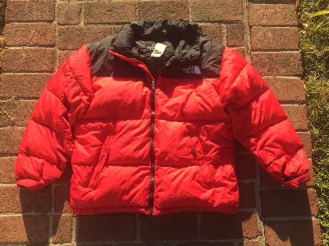 VTG 90S THE North Face 800 Hooded Quilted Down Puffer Jacket Size L Red ...