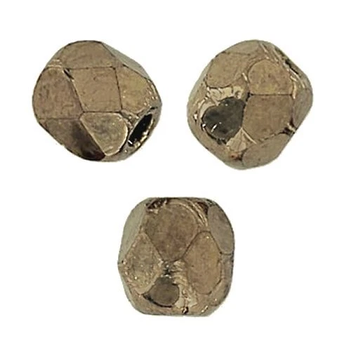 50 Perles Facettes cristal de boheme 4mm - BRONZE OR MAT