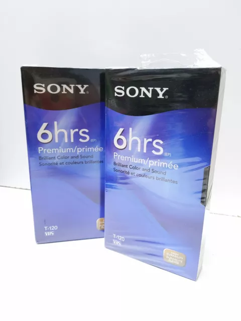 Sony 6 hour T-120 VHS Blank Tapes NEW Set of 5