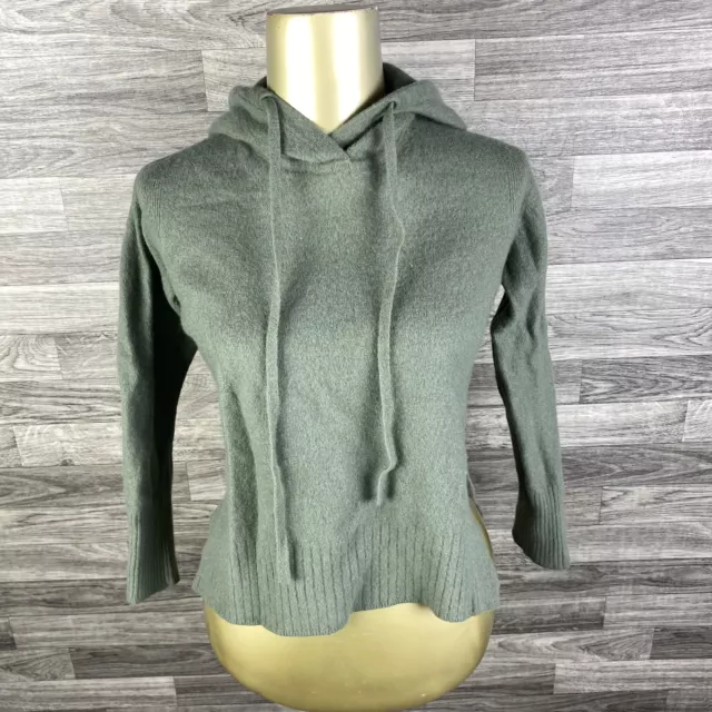 BANANA REPUBLIC Pullover Merino Wool Green Hooded Knit Sweater Women's Size S