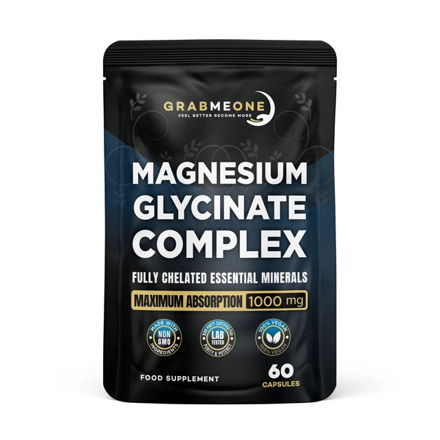 Buy Magnesium Glycinate - 1000mg Of Magnesium - 120 High Strength S Per Serving Magnesium Glycinate Vegan Supplement Nervous System And Immune System Support By Raw Powders - View #12