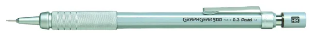 Pentel 0.3 mm Graphgear 500 Mechanical Pencil, PG513-E, Silver 1 Count (Pack of