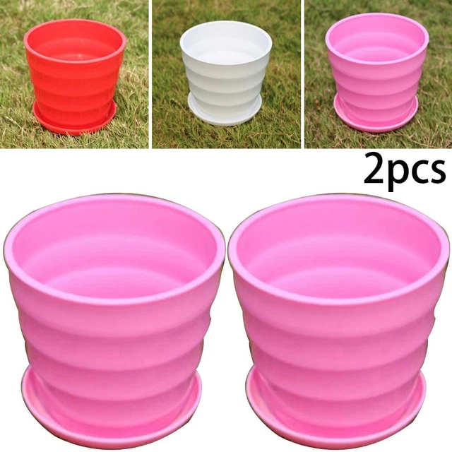 Pot de fleurs matériau PP disponible en rose rouge et blanc pour la maison et l