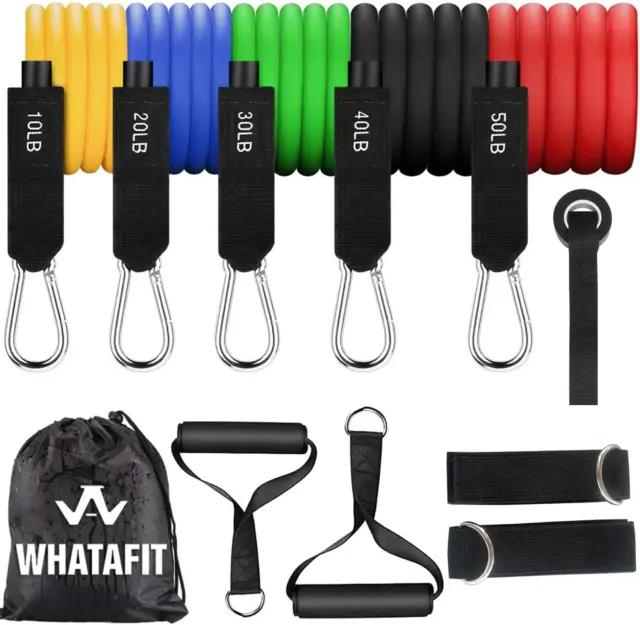 Resistance Bands Set, Exercise Bands with Door Anchor, Handles, Carry Bag, Legs