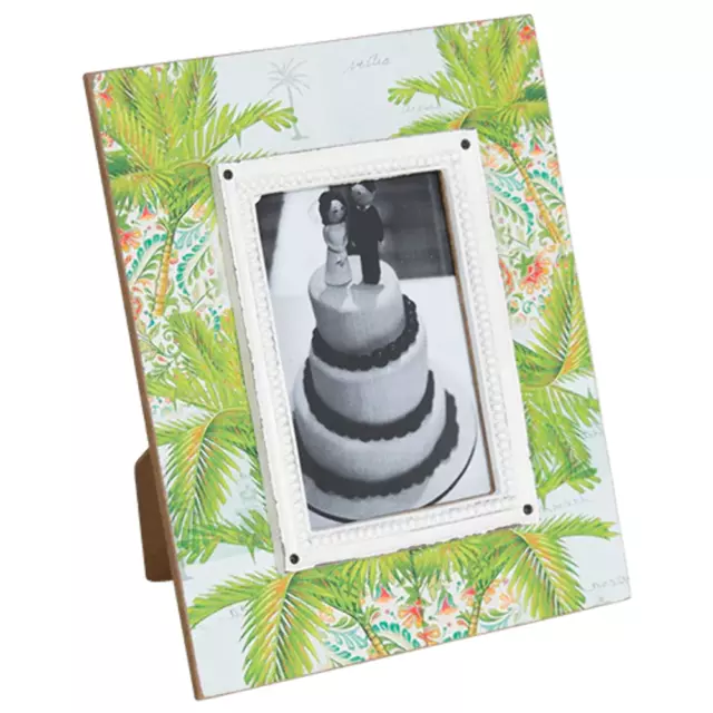 Photo Frame Wooden Tropical Beach House Green Palm Trees 3462