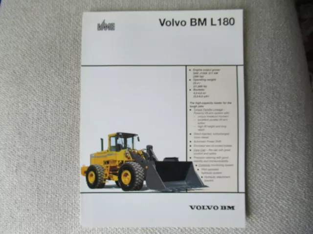 1994 Volvo BM L180 loader construction equipment brochure