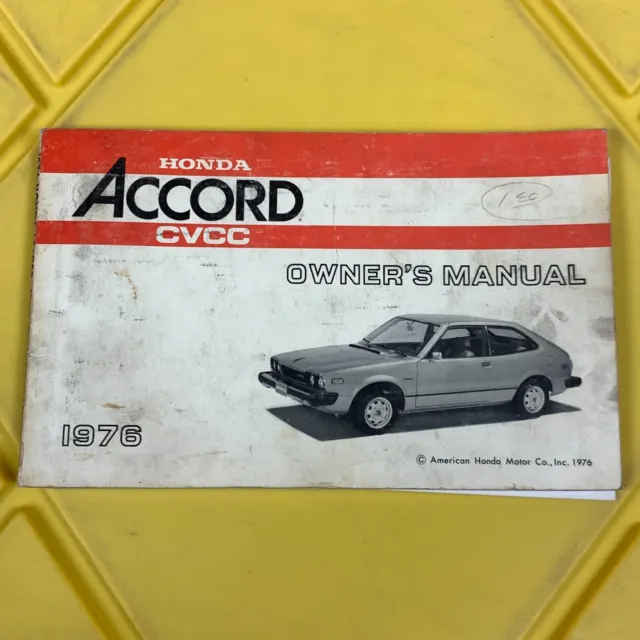 1976 Honda Accord CVCC Owner's Manual Operating Instructions Original OEM