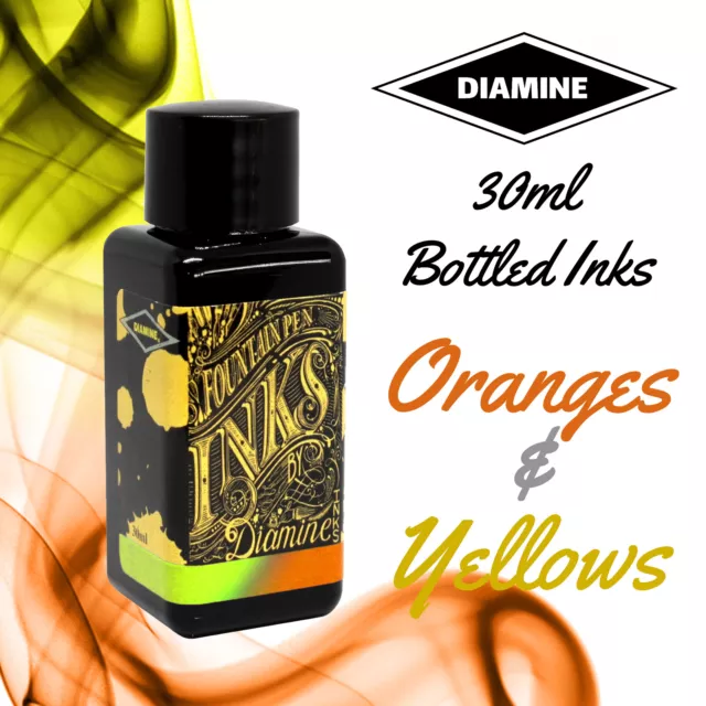 Diamine Plastic Bottled Ink (30ml) For Fountain Pens - Oranges / Yellows