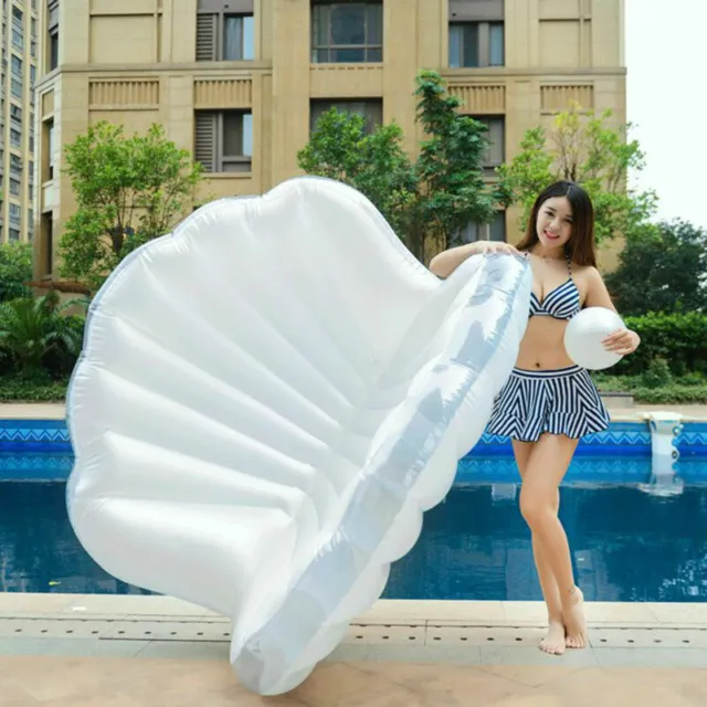 Shell Inflatable Swimming Pool Lounger Float Rafts Beach Floating Lounge Bed
