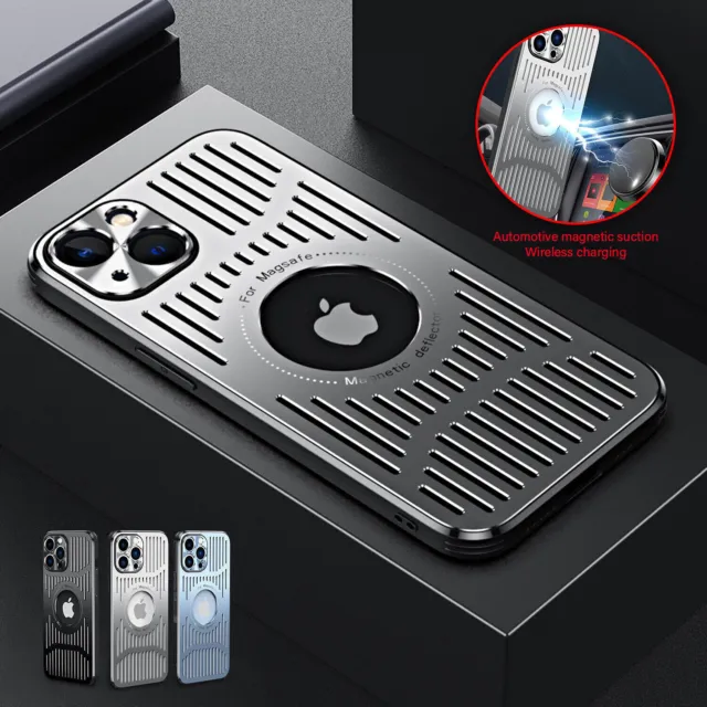 Metall Alu Magsafe Hülle Für iPhone 15 14 13 12 Pro Max Handy Case Tasche Magnet