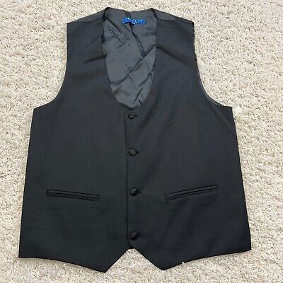 Perry Ellis Dressy Vest Boys Size 20 Black Sleeveless Button Classic