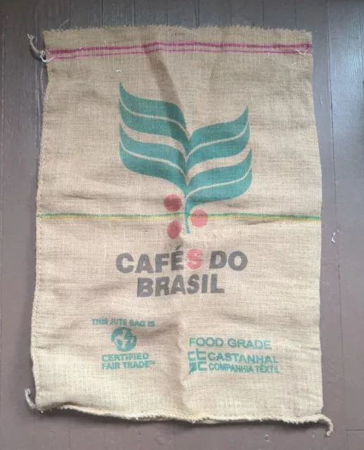 Cafe's Do Brasil Burlap Coffee Bean Sack Bag - Made in Brazil