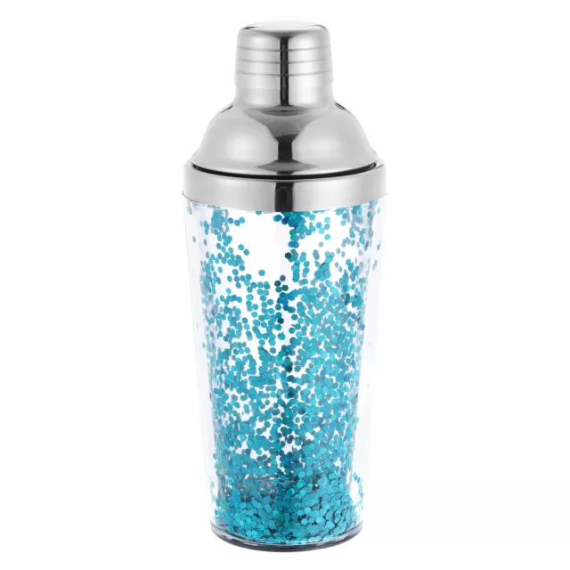 16OZ(450ml) Cocktail Mixer mit Sieb Edelstahl Oben Wein Mixer Flasche Blau