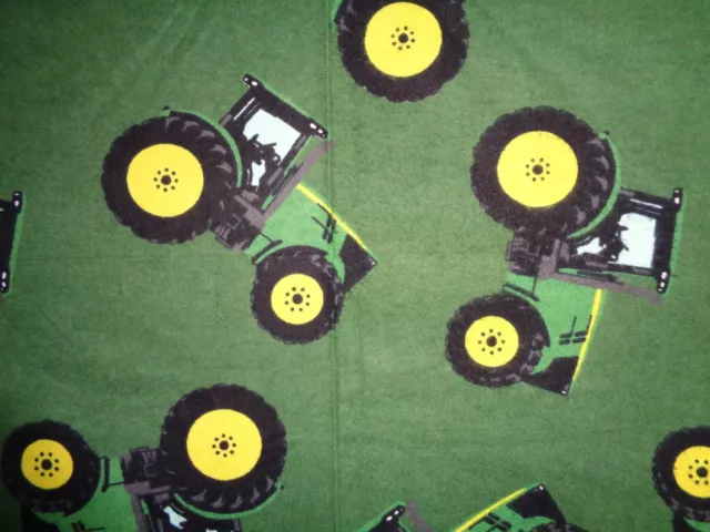 Cotton  Flannel LARGE PRINT  JohnDeere tractors/Fitted Crib sheet