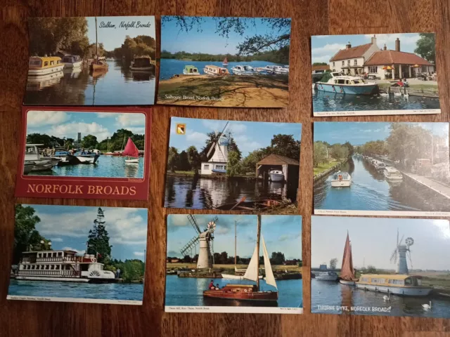 21 X Vintage Norfolk Broads Postcard Collection 2