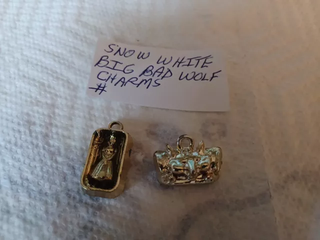 Vintage Rare Gumball/Vend Snow White And 7 Dwarfs & Big Bad Wolf Nursery Charms
