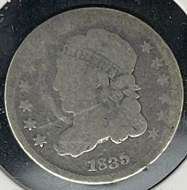 1835 Capped Bust Half Dime- AG with Good Details, Small Date Small 5 C