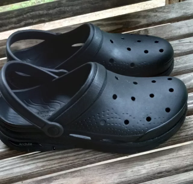 Skechers Foamies Arch Fit Clog Slip On Black Shoes Womans Size 11