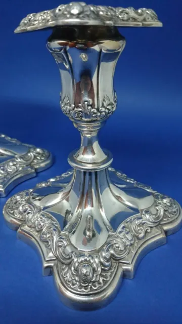 1908 Candelabri antichi edoardiani argento inglese 5,5"." Lee & Wigfull Sheffield