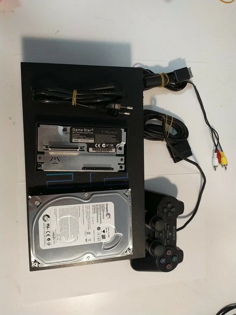 Playstation 2 +Mando, Ps2 Fat Con Disco Duro 500Gb, 129 Juegos