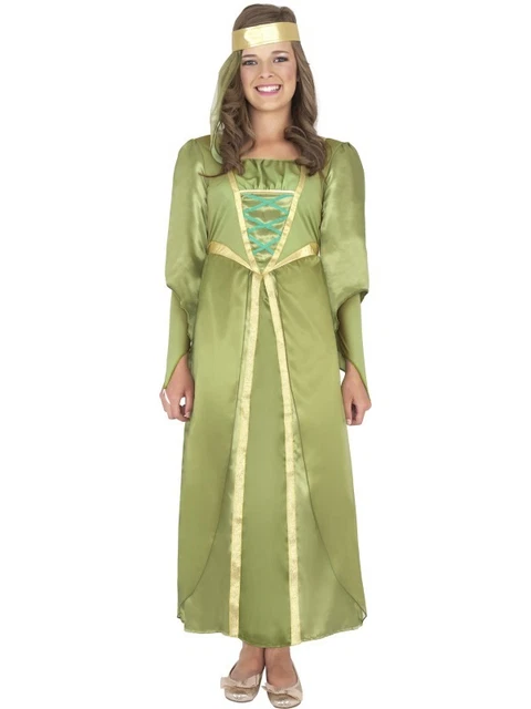 Costume Carnevale Da Bambina Marion Robin Hood Abito Halloween Vestito Di Adulto