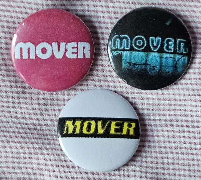 Mover (indie / britpop) three 25mm button badges. Free UK postage!