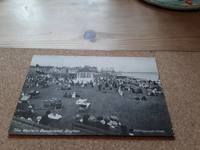 Postcard Western Bandstand Bognor Sussex Bognor Regis Pier Seaside Deckchairs