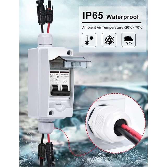 PVISOLATOR SWITCH DC/AC 30A IP65 Disconnect Circuit Breaker For Solar