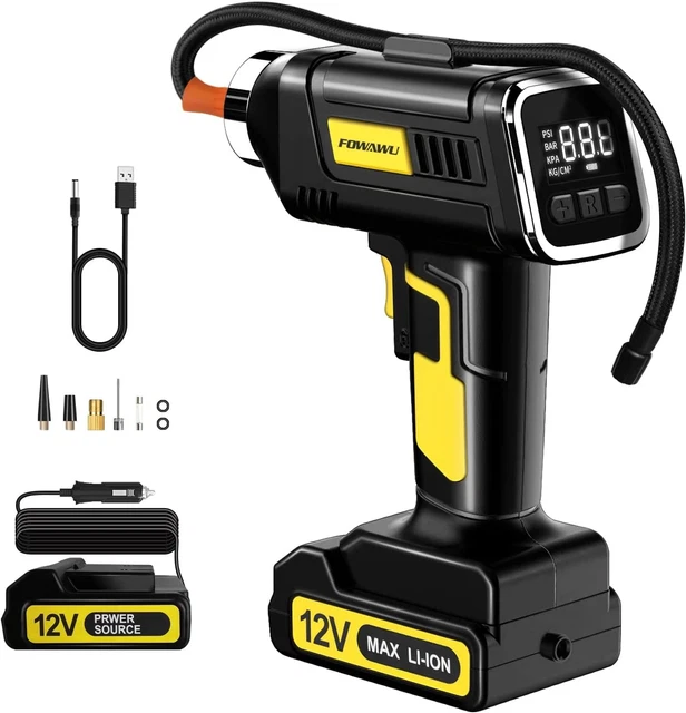 FOWAWU 150PSI 7800mAh compressore Aria Portatile,2X Gonfiatore più Veloce compre